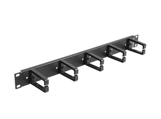 PANNELLO DI GESTIONE DEI CAVI DA 19" CON 5 SUPPORTI IN PLASTICA 1U TIPO B NERO LANBERG