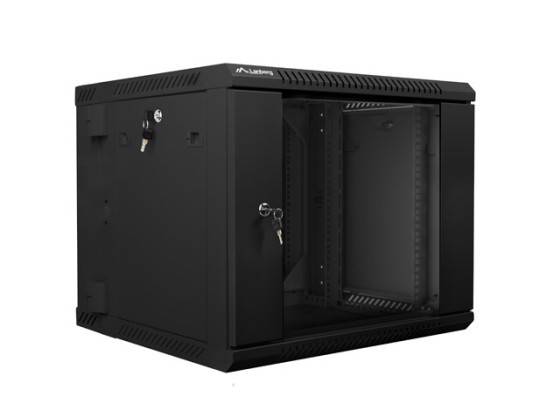 ARMADIO RACK 19" A DOPPIA SEZIONE CON MONTAGGIO A PARETE 9U/600X600 (CONFEZIONE PIATTA) NERO LANBERG