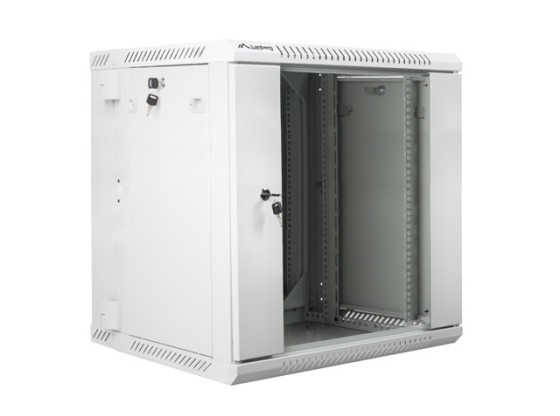 ARMADIO RACK 19" A DOPPIA SEZIONE CON MONTAGGIO A PARETE 12U/600X600 (CONFEZIONE PIATTA) GRIGIO LANBERG