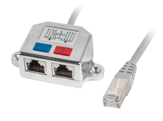 RJ45->2X RJ45 LAN SPLITTER ADATTATORE CAVO FTP 15CM LANBERG