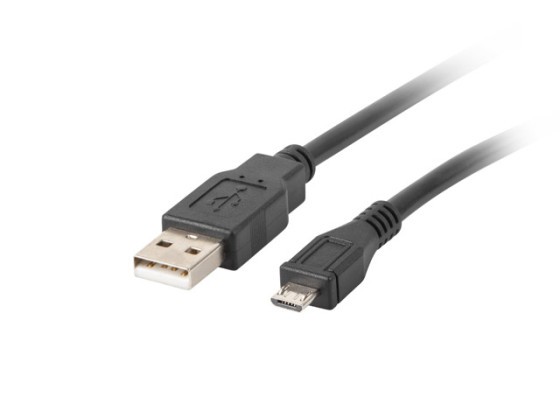 CAVO USB MICRO(M)-&gt;USB-A(M) 2.0 1M NERO LANBERG