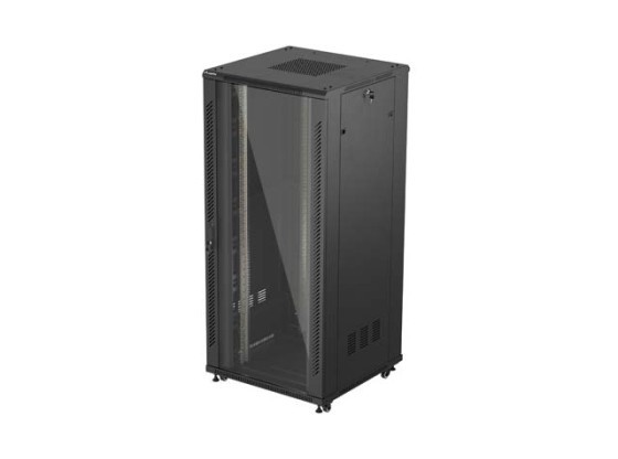 ARMADIO PER INSTALLAZIONE A RACK 19" 37U 800X800 NERO PORTA IN VETRO LANBERG (CONFEZIONE PIATTA)