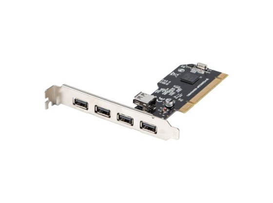 SCHEDA PCI-&gt;4X USB-A 2.0 + 1X USB-A 2.0 LANBERG INTERNO