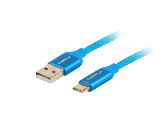 USB-C(M)-&gt;USB-A(M) 2.0 CAVO 1M BLU PREMIUM QC 3.0 LANBERG