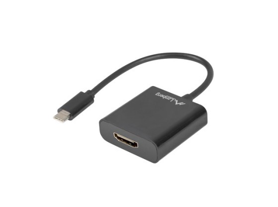 CAVO ADATTATORE USB-C(M) 3.1-&gt;HDMI(F) 15 CM (MODALITÀ DISPLAYPORT ALT) NERO LANBERG