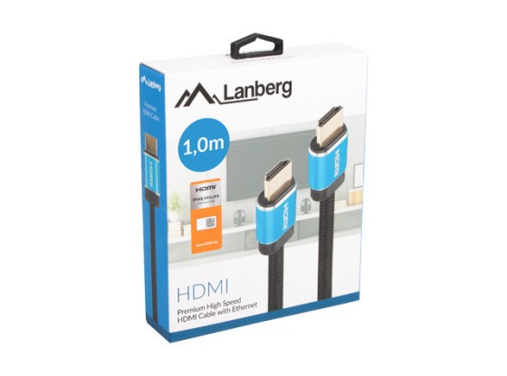 CAVO HDMI M/M V2.0 1M CU SCATOLA NERA CERTIFICATO PREMIUM LANBERG