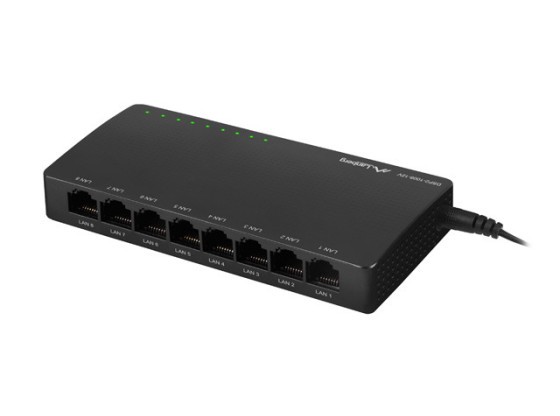 SWITCH LANBERG DSP2-1008-12V 8X 1GB/S UNMANAGED GIGABIT ETHERNET DESKTOP 12V
