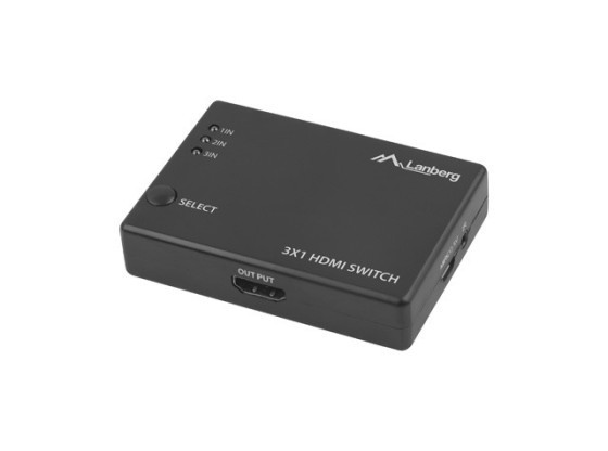 SWITCH VIDEO LANBERG 3X HDMI NERO + PORTA MICRO USB + TELECOMANDO