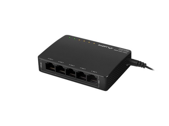 SWITCH LANBERG DSP3-1005-60W 5X 1GB POE+ (4 PORTE POE 30W/PORTA MAX 60W) DESKTOP NON GESTITO