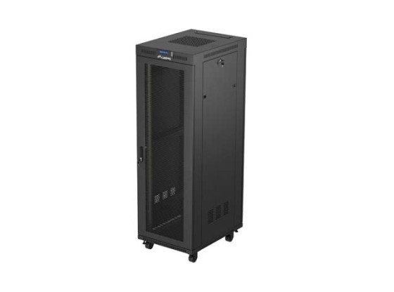 ARMADIO RACK 19" A LIBERA INSTALLAZIONE 37U/600X800 (CONFEZIONE PIATTA) CON PORTA A RETE LCD NERO LANBERG V2