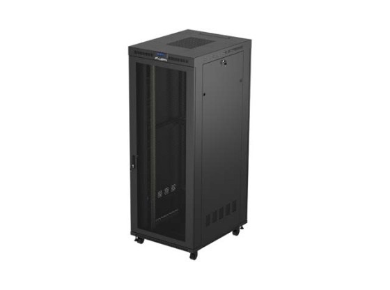 ARMADIO RACK 19" A LIBERA INSTALLAZIONE 42U/800X1000 (CONFEZIONE PIATTA) CON PORTA A RETE LCD NERA LANBERG V2