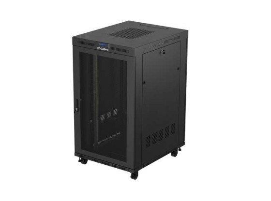 RACK DI INSTALLAZIONE 19" 27U 800X1000 NERO LCD PORTA PERFORATA LANBERG (CONFEZIONE PIATTA) V2