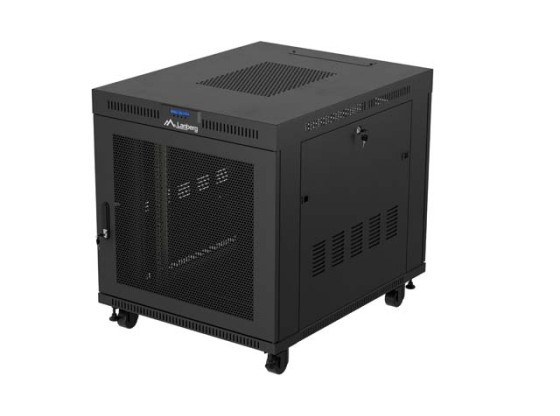 ARMADIO RACK 19" A LIBERA INSTALLAZIONE 15U/800X1000 (CONFEZIONE PIATTA) NERO CON PORTA IN VETRO LCD LANBERG V2