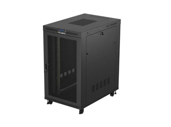 ARMADIO RACK 19" A LIBERA INSTALLAZIONE 27U/800X1200 (CONFEZIONE PIATTA) CON PORTA A RETE LCD NERO LANBERG
