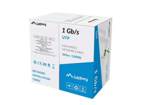 CAVO LAN 1GB/S 305M SOLIDO CCA VERDE LANBERG