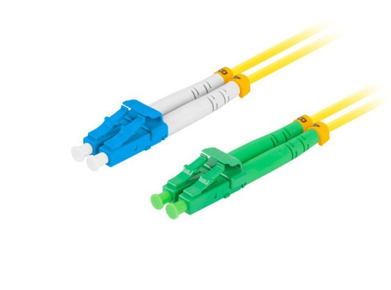PATCHCORD IN FIBRA OTTICA SM LC/APC-LC/UPC DUPLEX 1M LSZH G657A1 3,0MM GIALLO LANBERG