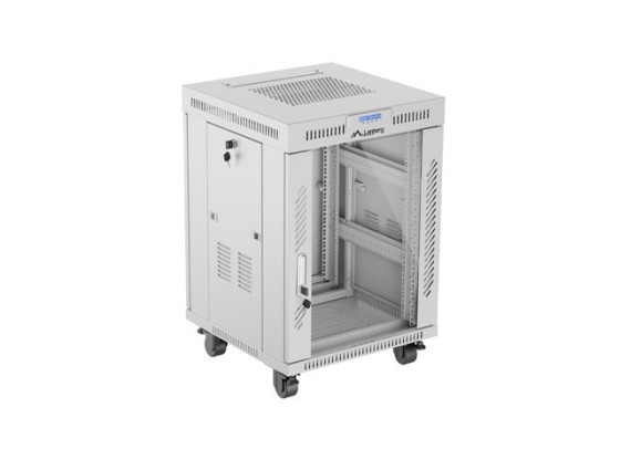 INSTALLAZIONE RACK 19" 15U 600X600 GRIGIO PORTA VETRO LCD LANBERG (CONFEZIONE PIATTA) V2