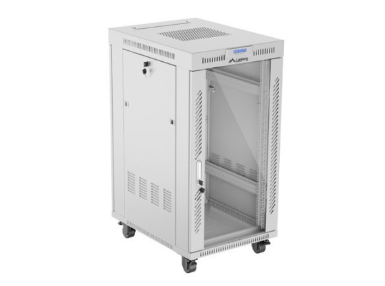 RACK DI INSTALLAZIONE 19" 22U 600X800 GRIGIO PORTA VETRO LCD LANBERG (CONFEZIONE PIATTA) V2