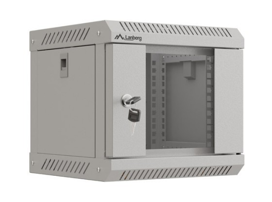 RACK DI INSTALLAZIONE 10" 4U 300X300 GRIGIO CON PORTA IN VETRO LANBERG (CONFEZIONE PIATTA)