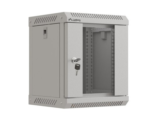 RACK DI INSTALLAZIONE 10" 6U 300X300 GRIGIO CON PORTA IN VETRO LANBERG (CONFEZIONE PIATTA)
