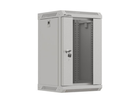 RACK DI INSTALLAZIONE 10" 9U 300X300 GRIGIO CON PORTA IN VETRO LANBERG (CONFEZIONE PIATTA)