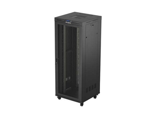 ARMADIO PER INSTALLAZIONE A RACK 19" 42U 800X800 NERO LCD PORTA PERFORATA LANBERG (CONFEZIONE PIATTA)