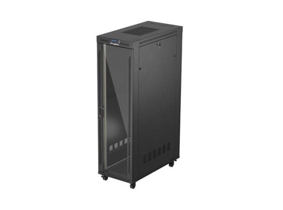 RACK DI INSTALLAZIONE 19" 42U 600X1200 NERO PORTA VETRO LCD LANBERG (CONFEZIONE PIATTA) V2