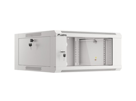 RACK DI INSTALLAZIONE 19" 4U 600 GRIGIO PORTA VETRO LANBERG (ASSEMBLATO)
