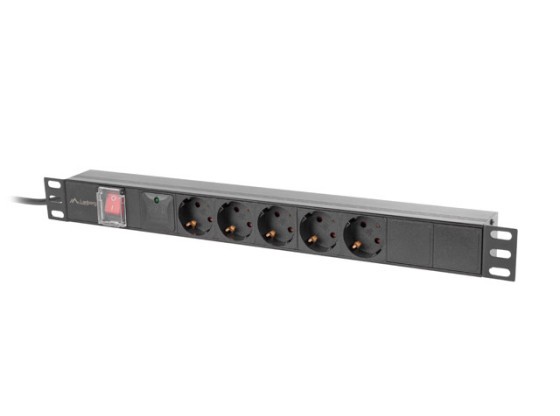 CIABATTA RACK PDU 19" LANBERG 1U 16A 5X 230V SCHUKO 2M NERO
