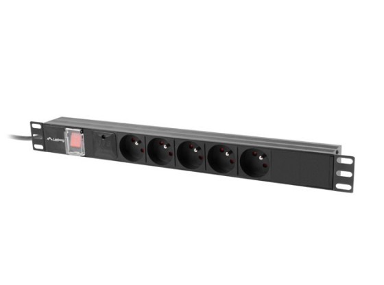 CIABATTA RACK PDU 19" LANBERG 1U 10A 5X 230V PL 2M NERO C14