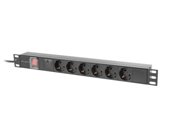 CIABATTA RACK PDU 19" LANBERG 1U 10A 6X SCHUKO 2M NERO C14