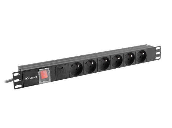 CIABATTA RACK PDU 19" LANBERG 1U 10A 6X 230V PL 2M NERO C14