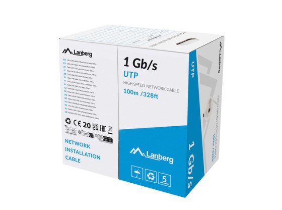 CAVO LAN UTP 1GB/S 100M FILO CCA GRIGIO LANBERG
