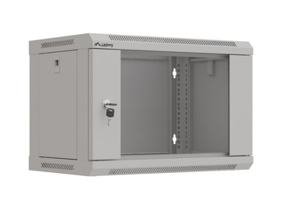 RACK DI INSTALLAZIONE 19" 6U 540X350 GRIGIO CON PORTA IN VETRO LANBERG (CONFEZIONE PIATTA)