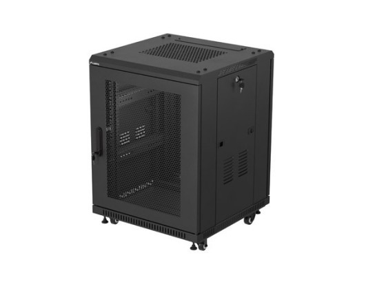 RACK DI INSTALLAZIONE 19" 15U 600X600 NERO PORTA PERFORATA LANBERG (CONFEZIONE PIATTA)