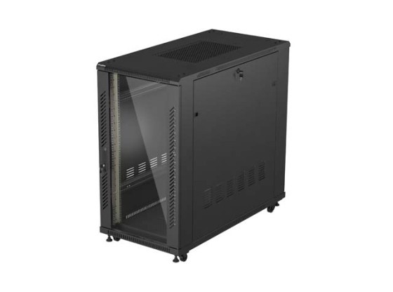 ARMADIO RACK 19" 22U 600X1200 NERO PORTA VETRO LANBERG (CONFEZIONE PIATTA)