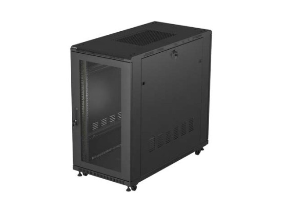 ARMADIO RACK 19" 22U 600X1200 NERO PORTA PERFORATA LANBERG (CONFEZIONE PIATTA)