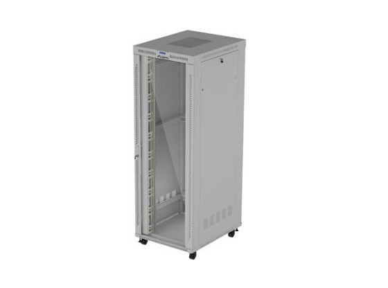 ARMADIO PER INSTALLAZIONE A RACK 19" 47U 800X1000 GRIGIO PORTA IN VETRO LCD LANBERG (CONFEZIONE PIATTA) V2