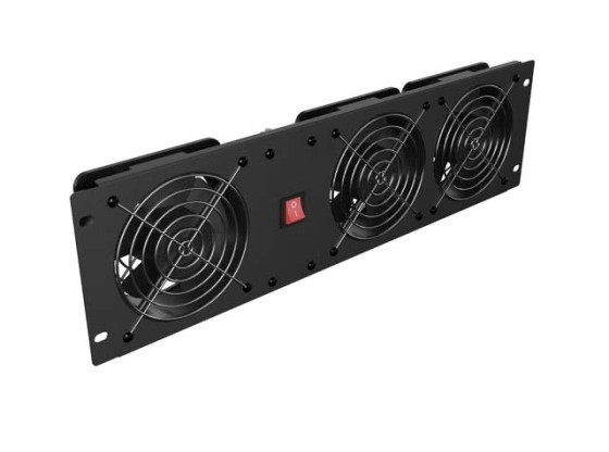PANNELLO DI VENTILAZIONE VERTICALE 19" 3U PER RACK TRE VENTOLE 230V NERO LANBERG