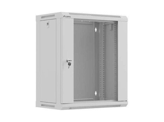 RACK DI INSTALLAZIONE 19" 12U 540X350 GRIGIO CON PORTA IN VETRO LANBERG (CONFEZIONE PIATTA)