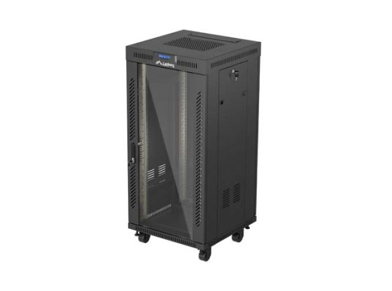 INSTALLAZIONE RACK 19" 24U 600X600 NERO PORTA VETRO LCD LANBERG (CONFEZIONE PIATTA) V2