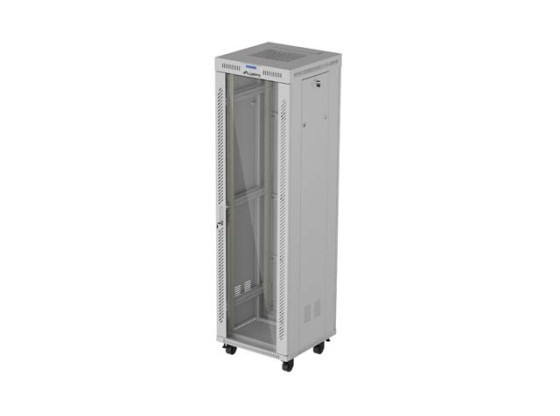 ARMADIO RACK 19" 42U 600X600 GRIGIO PORTA VETRO LCD LANBERG (CONFEZIONE PIATTA) V2