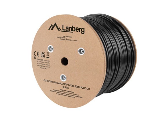 CAVO LAN CAT.6A SFTP 305M SOLIDO DA ESTERNO CU NERO FLUKE PASSATO LANBERG