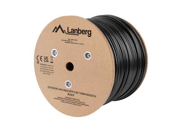 CAVO LAN CAT.7 SFTP 305M SOLIDO DA ESTERNO CU NERO FLUKE PASSATO LANBERG