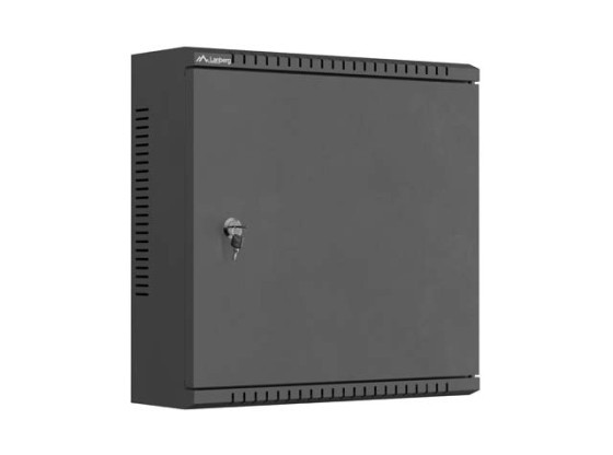 Custodia di installazione in TPR da 10" con piastra a rete 400x400x140, nera, LANBERG (montata)