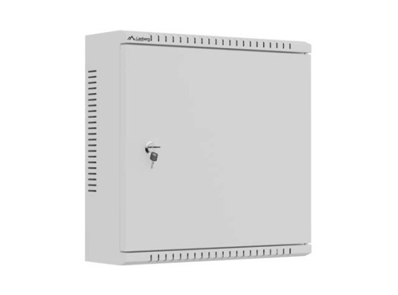 Custodia di installazione in TPR da 10" con piastra a rete 400x400x140 grigia LANBERG (montata)