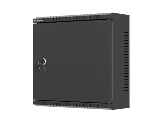 CUSTODIA DI INSTALLAZIONE IN TPR DA 10" CON PIASTRA IN RETE 340X340X140 NERA LANBERG (MONTATA)