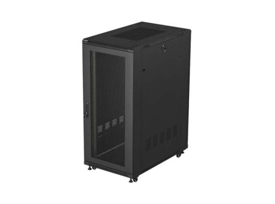 ARMADIO RACK DA 19" AUTOPORTANTE 27U/600X1000 (KIT DI MONTAGGIO) CON PORTA IN RETE NERA LANBERG