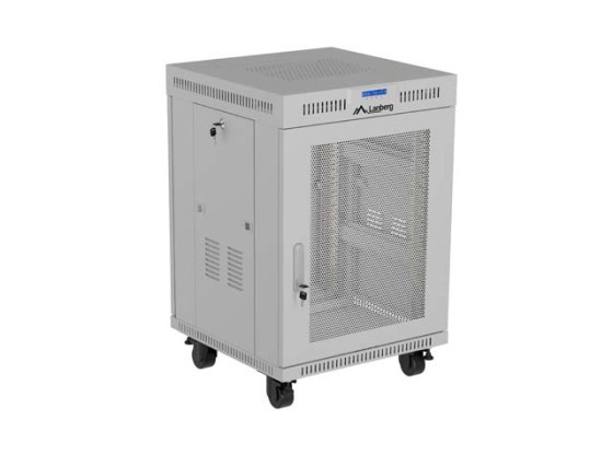 ARMADIO RACK 19" AUTOPORTANTE 15U/600X800 (KIT DI MONTAGGIO) CON PORTA IN RETE, LCD GRIGIO, LANBERG