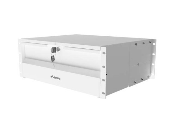 Cassetto da 19" 4U / 483 x 360 mm, capacità di carico massima fino a 90 kg, montaggio a 4 punti, grigio, LANBERG